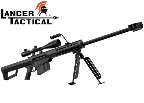 Pack Sniper Lancer Tactical LT-20 noir M82 1,5J + lunette + bi-pied + poignée