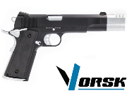 Réplique Airsoft Vorsk VP-X Noir / Chrome 1,0J  Gaz GBB 