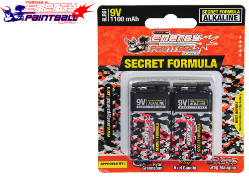 2 piles 9V Energy Paintball 