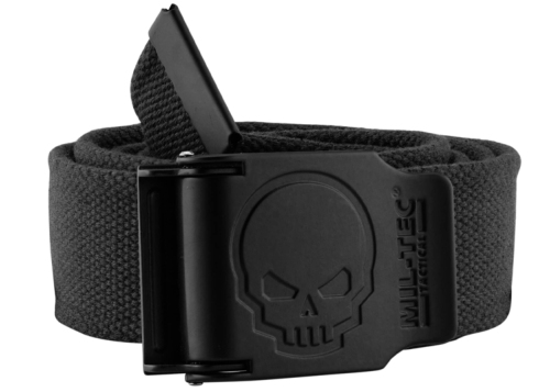 Ceinture tactique noire skull 4x130cm