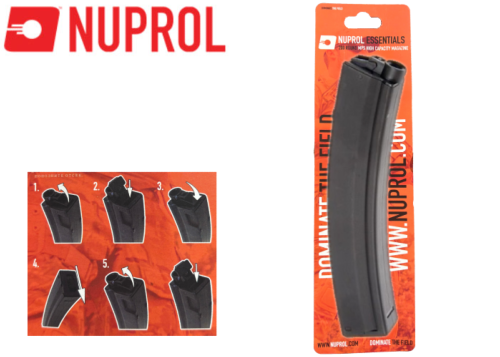 Chargeur Airsoft Nuprol MP5 200 billes Hi-Cap