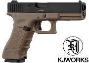 Réplique Airsoft KJ Works KP-17 black/Tan gaz GBB