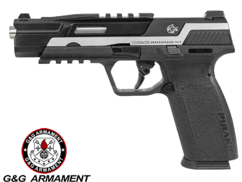 Réplique Airsoft G&G PIRANHA TR SILVER gaz GBB