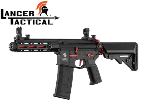 Réplique Airsoft Lancer Tactical LT-32 Hellion Noir/Red pack complet 1j