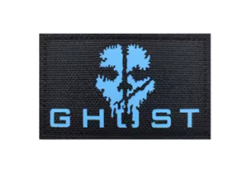 Patch Ghost Black Blue Fonted