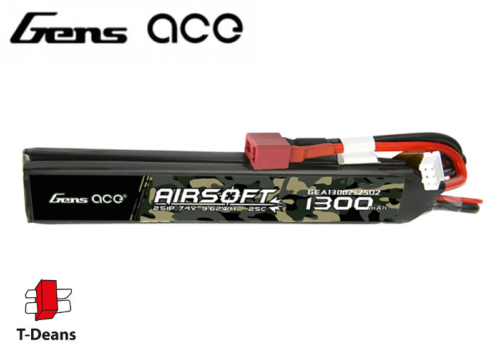 Batterie LIPO Gens 2 stick 2S 7.4V 1300mAh 25C