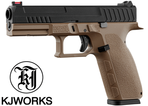 Réplique Airsoft KJ Works KP-13 black Tan gaz GBB