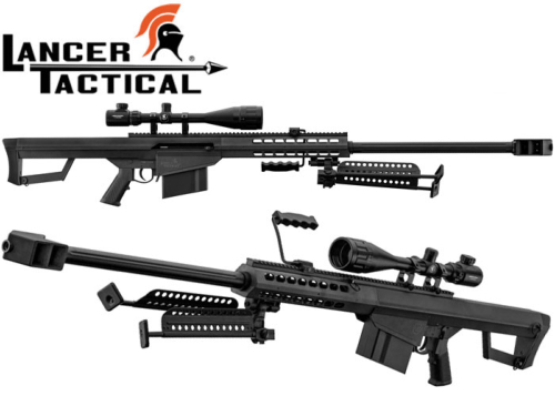 Pack Sniper Lancer Tactical LT-20 noir M82 1,5J + lunette + bi-pied + poignée