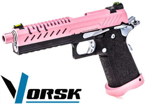 Réplique Airsoft Vorsk Hi Capa 5.1 Noir / Rose gaz GBB