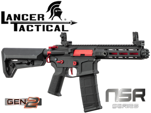 Réplique Airsoft Lancer Tactical LT-32 NSR Hellion Black/Red Pack complet 1J