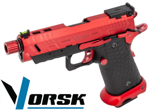 Réplique Airsoft Vorsk CS Hi-Capa 4.3 Vengeance Compact Red / Black 1,0J gaz GBB 